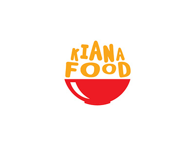 Kiana Food Logo bowl food merah orange red