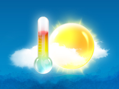 Temperature alarm blue cloud design elements free graphic icon illustration ios iphone mobile rounded snooze square sun ui weather