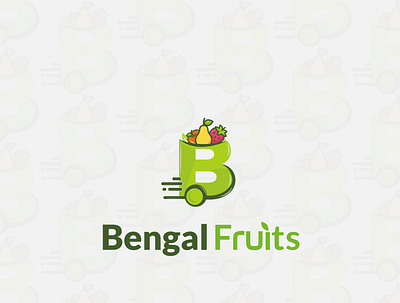 Brand logo Design(Bengal Fruits ) app branding design ecommerce logo fruits fruits logo graphic design iconic logo design letter b logo online logo online shop logo