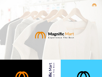 Magnific Mart logo design app brand logo branding design e commerce logo graphic design iconic logo design logo logo design logo mark minimal m logo vector