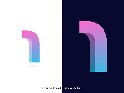 MODERN 1 AND REAL ESTATE 3d logo app brand logo branding creative logo creative work design graphic design iconic logo design iconlogo logo logo designer logo inspersion logo type logoicon logos modern 1 logo modern logo unique logo uniquemodernlogo