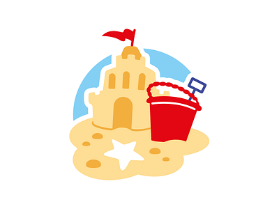Selsey Community Nursery Logo beach brand identity branding bucket illustration logo sand sand castle vector