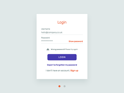 Simple Login & Register Panel by Kate Cooper on Dribbble