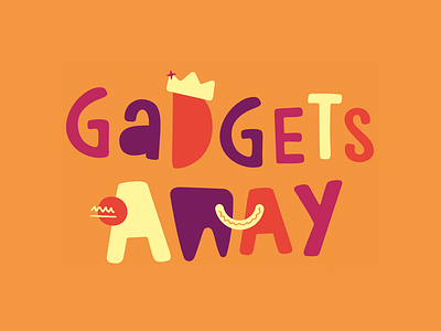 Gadgets Away Typographic Book Cover book book cover children drawing illustration kids typographic