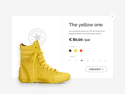 Daily UI 002 - Checkout 002 all stars checkout converse daily dailyui design interface shoes ui yellow