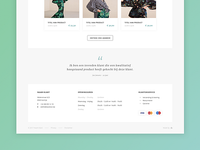 Webshop fashion footer interface products shop ui webshop website