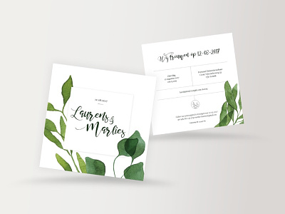 Wedding Card card design graphic invite leaves print wedding