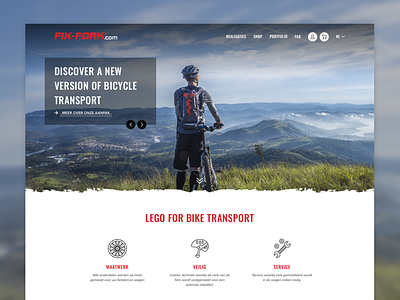 Bicycle webshop bicycle bike blacklion header home shop sport ui ux webdesign