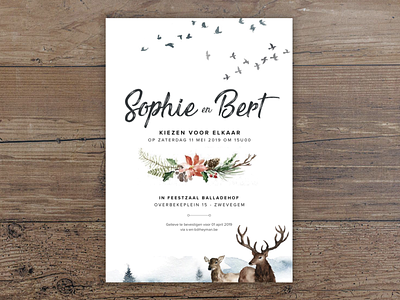 Wedding invitation design print wedding winter