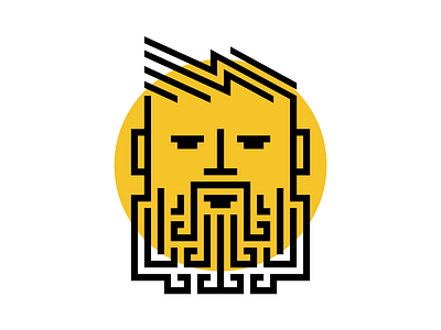 I give up haha beard god halo hipster lightning logo yellow zeus