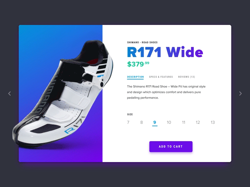 Product Card Swiping ecommerce gif interaction ui