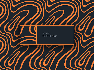 Marbled Tiger branding illustration marbling pattern