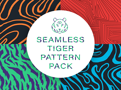 Seamless Tiger Pattern Pack illustration pattern tigers