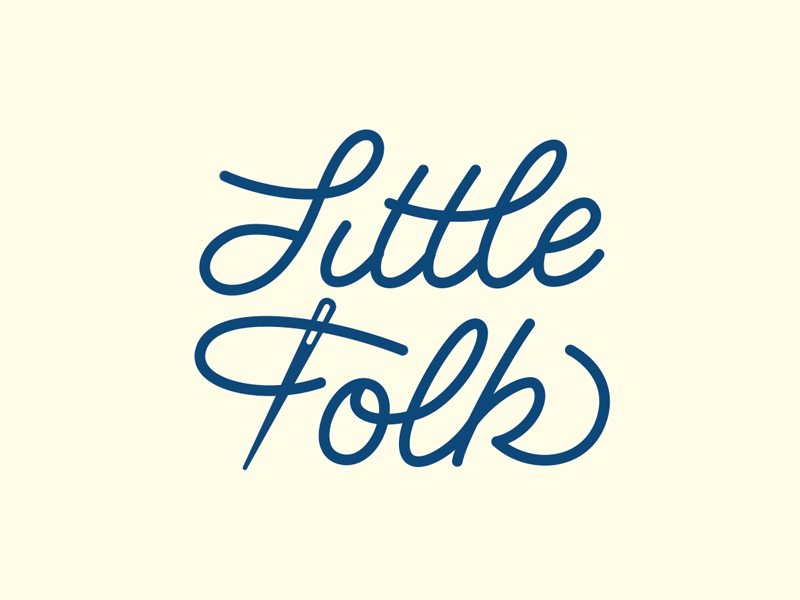 Animating Little Folk logo animation design gif logo needle sew