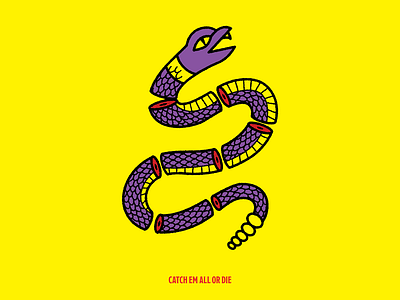 It's yo boi ekans illustration poster risograph snake