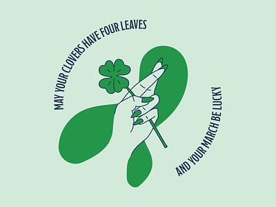 Happy St. Patrick's Day clover good luck hand illustration luck lucky st patrick vector