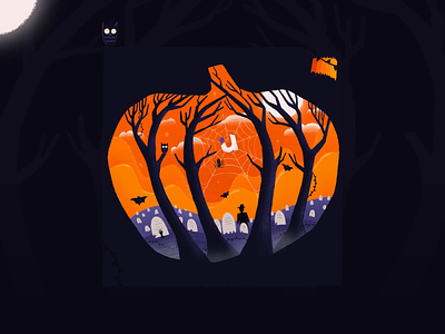 Making of halloween illustration 🎃 autumn black branding dark halloween haunted horror illustration making of orange owl process procreate pumpkin spooky zombie