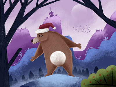 Holiday Cheer, Bear-ly Enforced bear cartoon character christmas happy holiday illustration merry christmas santa usertive xmas