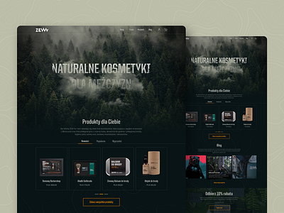 Zew - Concept website clean concept cosmetics dark design forest grid men minimal natural shop typography web website whitespace
