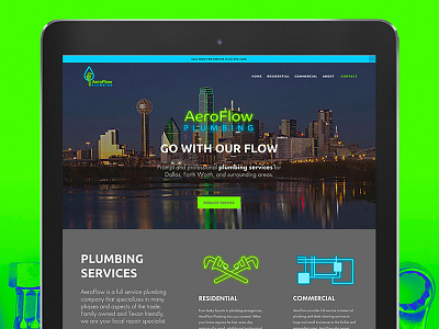 Aeroflow Plumbing Website + Branding branding icon logo neon vector visual design website design
