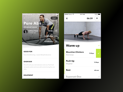 Workout app update