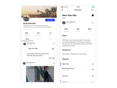 Old work I thought I'd share app article design fitness list mobile post posts profile social ui ux