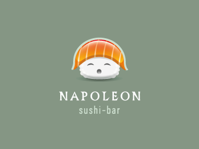 Napoleon bar glance hat head logo napoleon riсe sushi