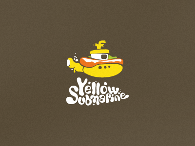 Yellow Submarine cup green hot dog logo submarine type yellow