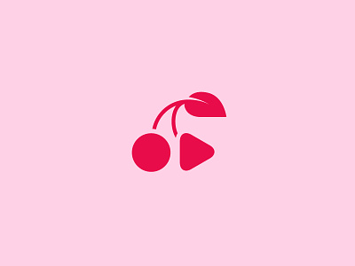 Cherry Memories audio cherry digital fruit leaf logo mark play production record type video