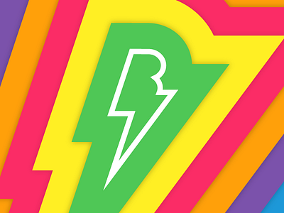 Personal logo exploration b bold colour colourful lightening logo material striking
