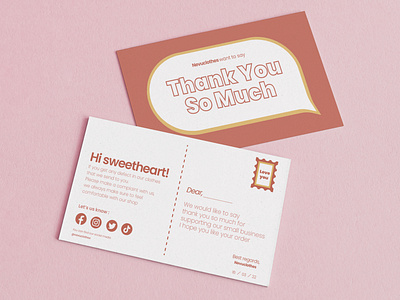 Clothes Shop Thank You Card Design