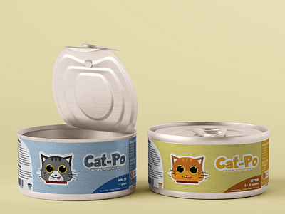 Wet Cat Food Label Packaging Design branding design graphic design illustration logo packaging typography vector