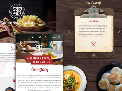 Table 23 restaurant website design