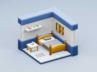 Isometric bedroom