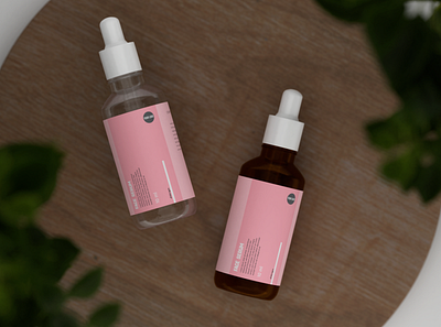 Dropper bottle mockup💧 3d blender custom cute design dropper makeup mockup plant serum visual wood