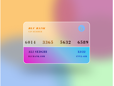 Glassmorphism Card UI/UX adobexd bank card branding card card design design glassmorphism graphic design interaction interface logo ui