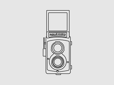 Rolleicord camera collection icon illustration minimal old old cameras pictogram rollei vintage