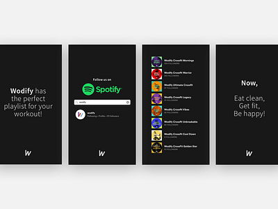Wodify's Spotify playlists design flat ig layout media playlist social ui wodify