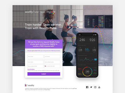 Wodify Pulse Referral Page facebook live form graphic landing page layout mobile referral sport visual wodify