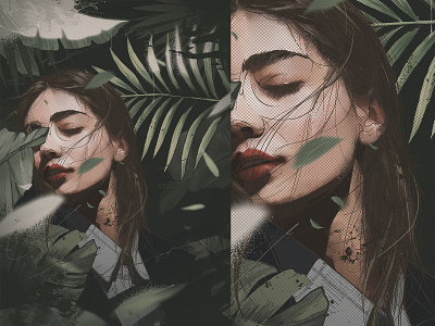 Veter adobe art artist draw drawing flora graphic graphic art green illustration illustrator photoshop picture portrait poster poster art print wacom women