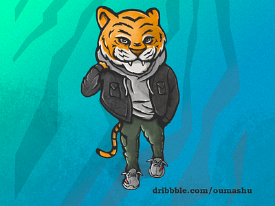 Tiger fashion hoodie illustration mascot mascot character military sticker street style tile tiger fashion tiger sticker yeezy boost 350