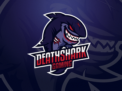 Shark team logo blood death design devil emblem game gaming icon illustration logo shark team logo vector