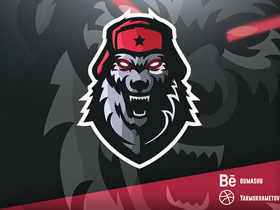 redesign wolf mascot earflaphat emblem esport game gaming illustration logo mascot team logo vector wolf