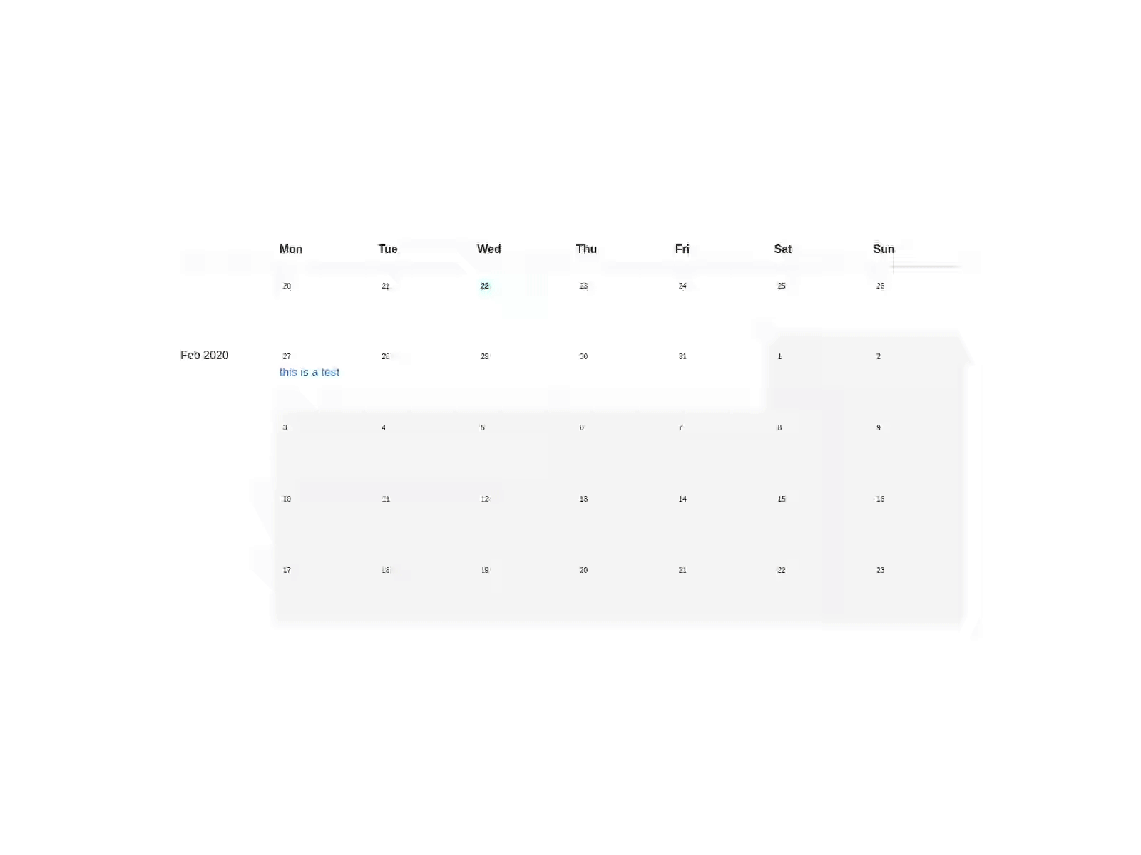 Scrollable Calendar