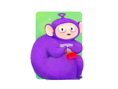 Tinky-Winky 2d art bag cartoon character characterdesign children cute design fun illustration photoshop purple smile teletubbies tinky winky