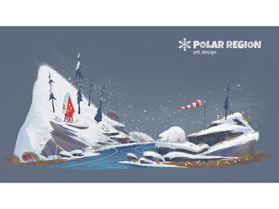 ❄️ POLAR REGION ❄️ bear cold concept freeze house illustraion location north north pole northern polar polarbear snow winter