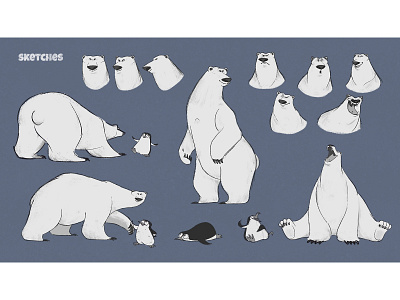 Charcoal drawing of a polar bear cub by p3vstudio on Dribbble