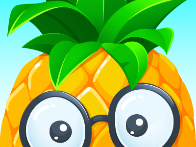 Lingvotree Pineapple characte emojii eyes flat fruit glasses icon pineapple r game smile summer yellow