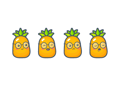 Lingvotree Pineapple avatar emojii emotion face flat fruit game glasses line pineapple smart smile