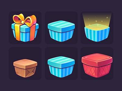 LingoLand Boxes app box casual casual game design game gift gift box holiday icon illustration match 3 match3 parcel ribbon tape